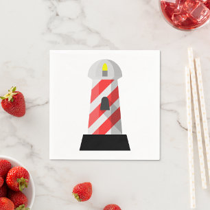 Guardanapo De Papel Farol Listrado de Vermelho e Branco