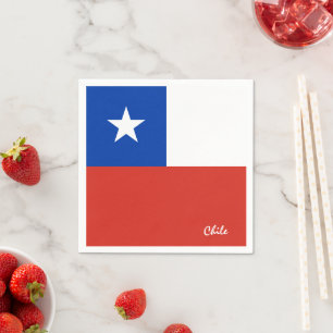 Guardanapo De Papel Fãs de esportes e moda do Chile e da Bandeira chi