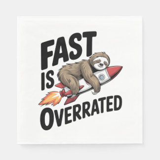 Guardanapo De Papel Fast is Overrated Sloth Rocket