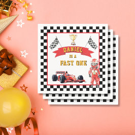 Guardanapo De Papel Fast One Race Car Checkered Flag Party