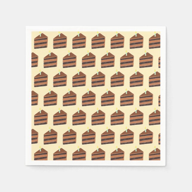 Guardanapo De Papel Fatia de bolo de chocolate (Frente)