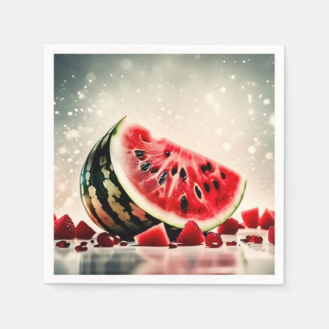 Guardanapo De Papel Fatia Tropical de Fruta de melancia (Frente)