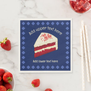 Guardanapo De Papel Fatias de bolo de veludo vermelho - vermelho e bra
