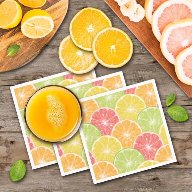 Guardanapo De Papel Fatias de Fruta de Citros (Citrus Fruit Slices Napkins)