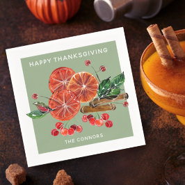 Guardanapo De Papel Fatias de Laranja de Outono Paus de Canela