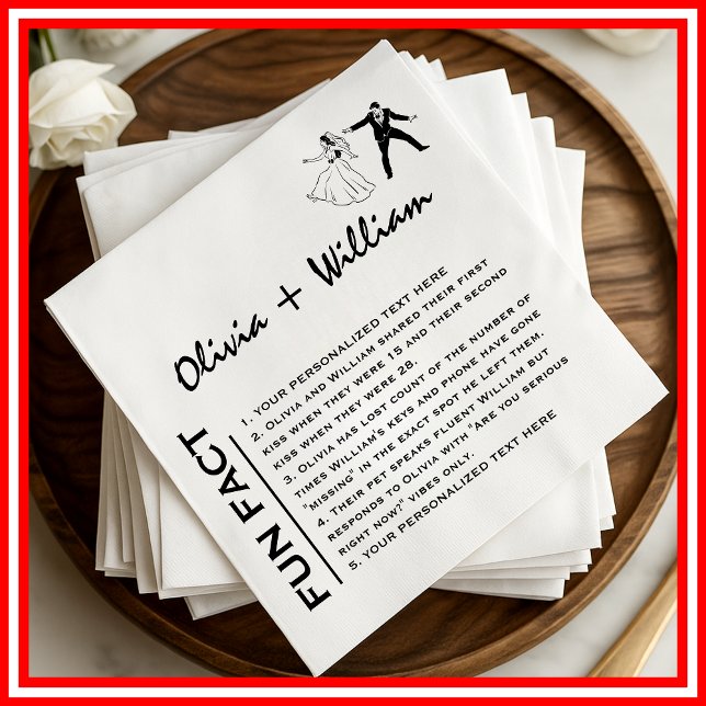 Guardanapo De Papel Fato divertido Casamento Moderno Elegante Minimali (Criador carregado)