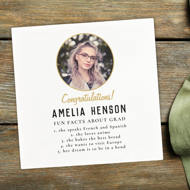 Guardanapo De Papel Fato divertido Festa de formatura simples de fotos (Criador carregado)