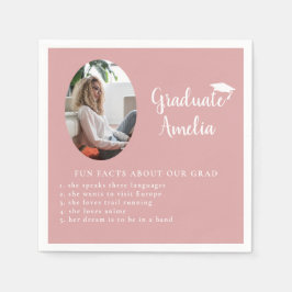 Guardanapo De Papel Fato divertido sobre a graduação de fotos cor-de-r