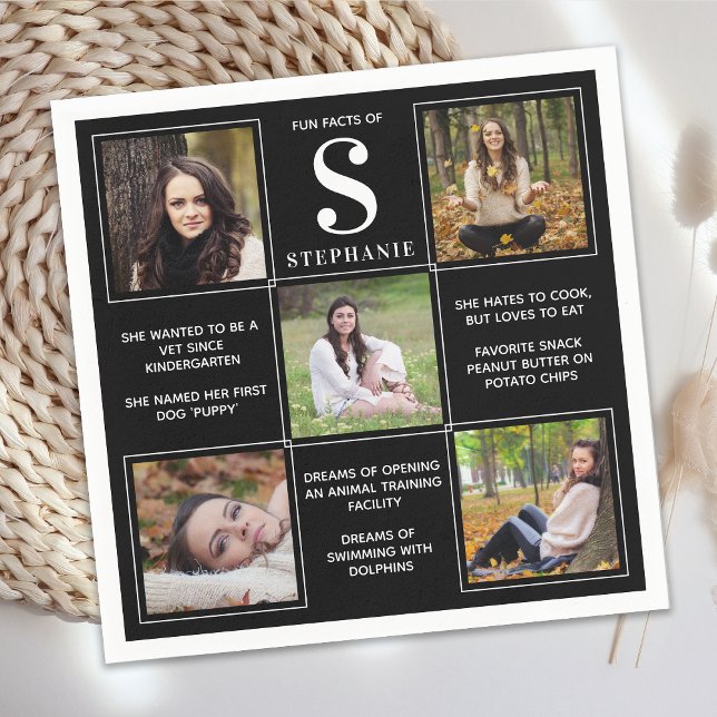 Guardanapo De Papel Fatos de diversão de Formando Elegante moderno - F (Criador carregado)