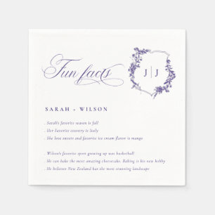 Guardanapo De Papel Fatos de diversão do logotipo de Casamento Roxo Li