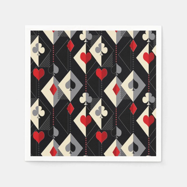 Guardanapo De Papel Fatos de jogar cartas no pôquer. (Frente)