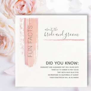 Guardanapo De Papel Fatos Divertidos Casal Papel de Casamento Rosa Mod