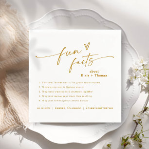 Guardanapo De Papel Fatos Divertidos Casamento Minimalista Moderno Chi