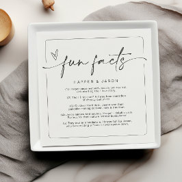 Guardanapo De Papel Fatos Divertidos Casamento Minimalista Moderno De