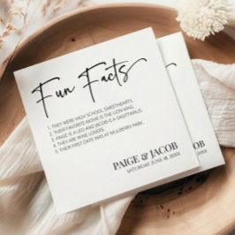 Guardanapo De Papel Fatos Divertidos Casamento Mínimo Clássico