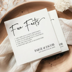 Guardanapo De Papel Fatos Divertidos Casamento Mínimo Clássico