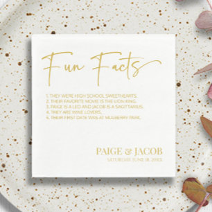 Guardanapo De Papel Fatos Divertidos Casamento Mínimo Clássico Branco
