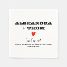Fatos Divertidos Casamento Napkins