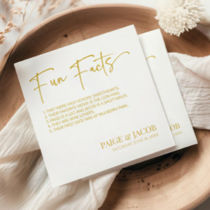 Guardanapo De Papel Fatos Divertidos Champagne Branco Clássico Casamen