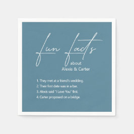 Guardanapo De Papel Fatos Divertidos de Casamento Azul Dusty