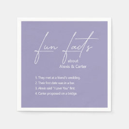 Guardanapo De Papel Fatos Divertidos de Casamento lavanda