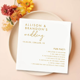 Guardanapo De Papel Fatos Divertidos de Casamento Moderno Minimalistas