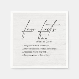 Guardanapo De Papel Fatos Divertidos De Casamento Na Madeira De Whitew