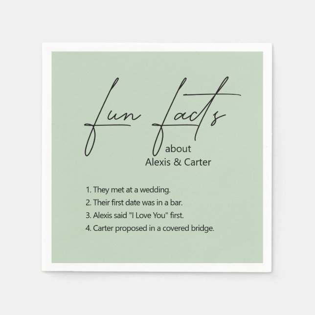 Guardanapo De Papel Fatos Divertidos De Casamento Na Sage (Frente)