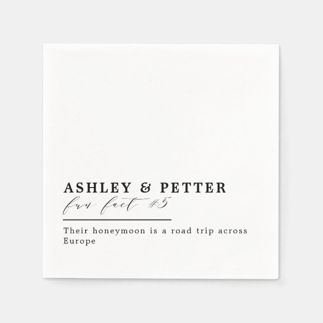 Guardanapo De Papel Fatos Divertidos De Casamento Sobre O Script Cláss (Frente)