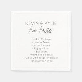 Guardanapo De Papel Fatos Divertidos do Casal de Casamento Minimalista