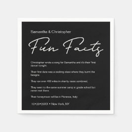 Guardanapo De Papel Fatos divertidos do Casamento Branco Negro Clássic