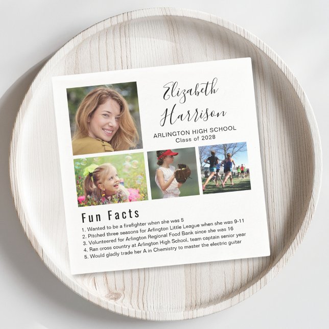 Guardanapo De Papel Fatos Divertidos Fotos Graduação Napkins (Criador carregado)