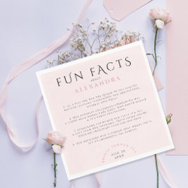 Guardanapo De Papel Fatos Divertidos Modernos e Elegantes Rosa Bege Fe