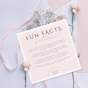 Guardanapo De Papel Fatos Divertidos Modernos e Elegantes Rosa Bege Fe