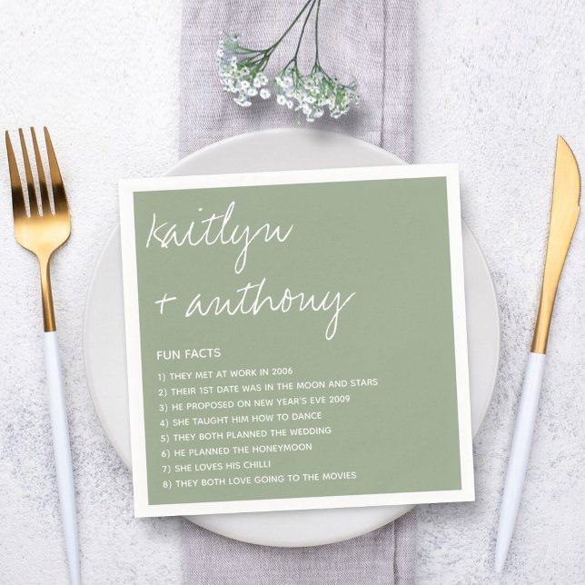 Guardanapo De Papel Fatos Divertidos Sobre O Casamento Moderno Dos New (Criador carregado)