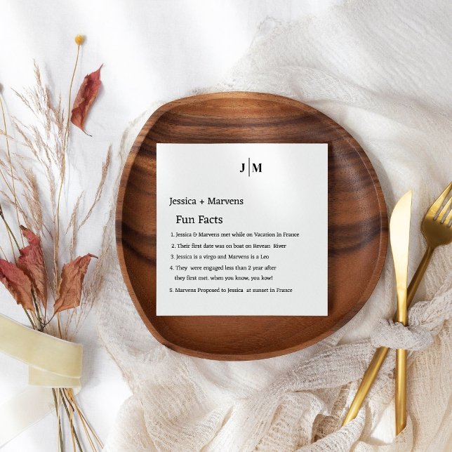 Guardanapo De Papel Fatos Divertidos Sobre O Novo Casamento Moderno (Criador carregado)