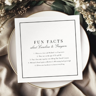 Guardanapo De Papel Fatos Divertidos Tipografia Simples e Elegante Cas