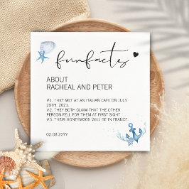 Guardanapo De Papel Fatos Simples De Diversão Do Casamento Do Oceano D