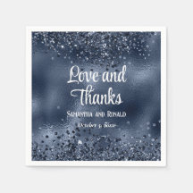 Faux Dark Blue Glitter e Foil Weding