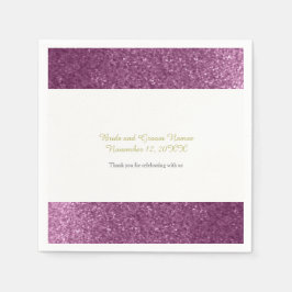 Guardanapo De Papel Faux Glitter Purple Wedding