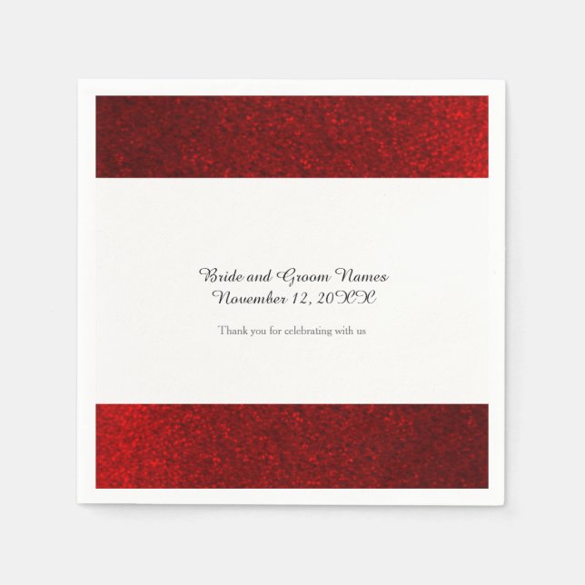 Guardanapo De Papel Faux Glitter Ruby Red (Frente)