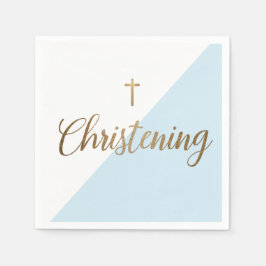 Guardanapo De Papel Faux gold blue Baby Boy Christening
