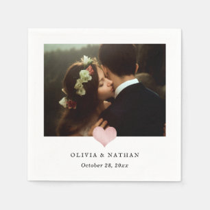 Guardanapo De Papel Faux Rosa Dourado Heart   Casamento de Foto Chic