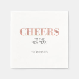 Guardanapo De Papel Faux Rosa Gold Foil aplaude o papel de Ano Novo Na