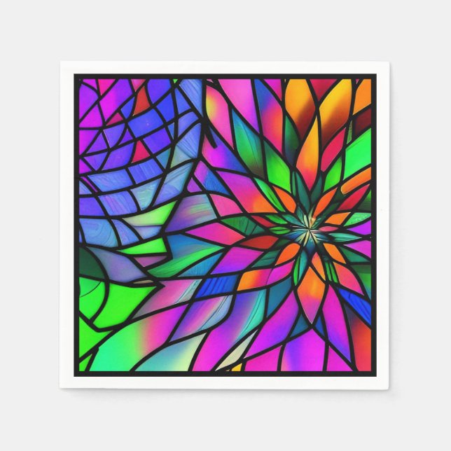 Guardanapo De Papel Faux StainGlass (Frente)
