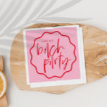 Guardanapo De Papel Favor De Bachelorette Vermelho E Rosa De Moldura<br><div class="desc">Este é um guardanapo ousado e moderno de solteiro com uma bela fonte caligráfica e tons de rosa e vermelho. Todas as cores são editáveis. // Para designs correspondentes, procure "DELILAH" na certeira loja Nicole Zazzle. * Se você gosta deste design, mas não o vê disponível para algo que você...</div>