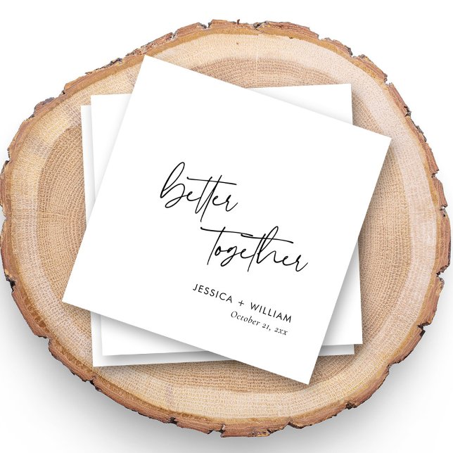 Guardanapo De Papel Favor de Casamento Melhor Juntos (Criador carregado)