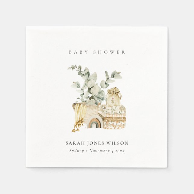 Guardanapo De Papel Favor do Chá de fraldas de Folhagem Amarelo de Enf (Frente)