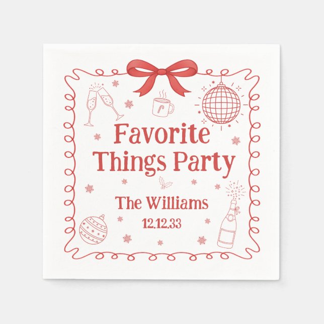 Guardanapo De Papel Favorite Things Party Red Bow Christmas (Frente)
