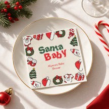 Favors para Chá de Bebê de Natal Vermelho Verde Sa